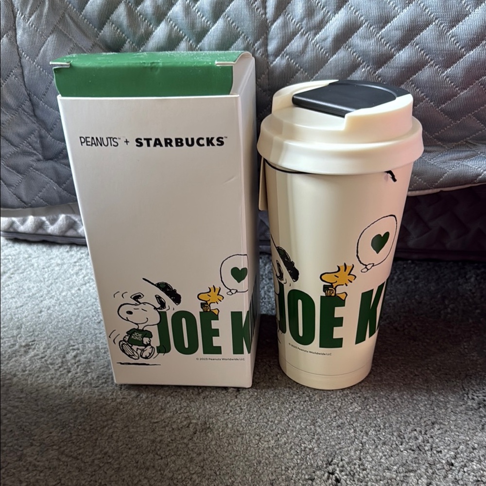 Starbucks Peanuts Snoopy Mug with Green and White Design
